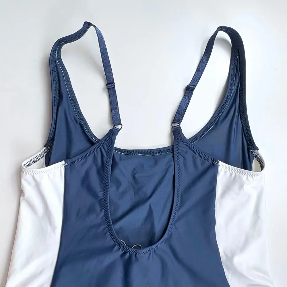 SKIMS Navy and White Team USA One-Piece Swimsuit
